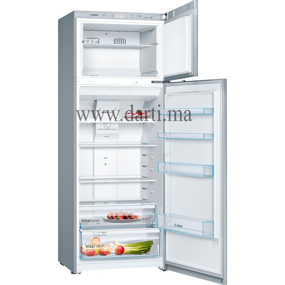 BOSCH : Réfrigérateur combiné Bosch 560L Série 6 en verre noir