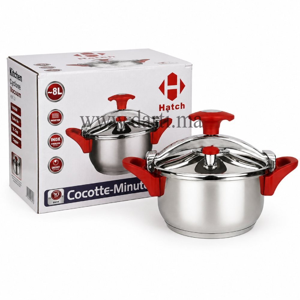 Cocotte-Minute Inox 8L 26cm Compatible Induction – Haute Qualité prix maroc
