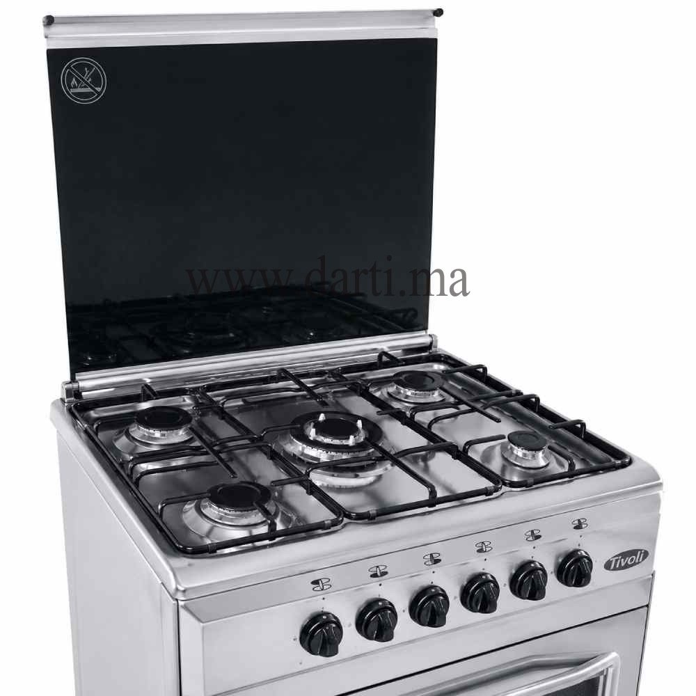 Cuisinière à Gaz TIVOLI XL Grand Four 85 cm – 5 Feux Inox prix maroc