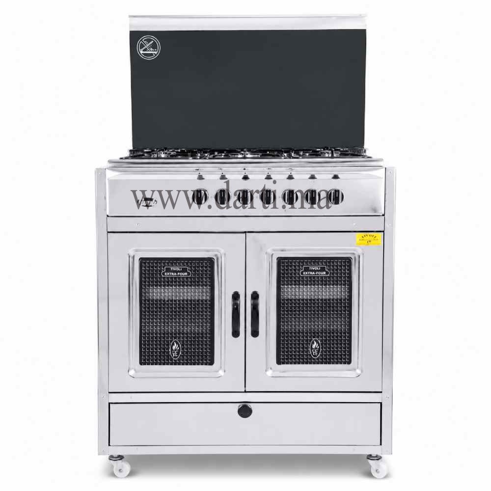 Cuisinière à Gaz TIVOLI XL Grand Four 85 cm – 5 Feux Inox